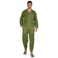 thumbnail image 1 of Inkmeso Men's Cotton PJs Solid Sleepwear Lounge Wear Top & Bottom Pajama Set, 1 of 7