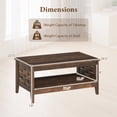 thumbnail image 3 of Costway Table Basse à 2 Niveaux de 39,5 Pouces avec Tablette Ouverte Décorations Tressées Rangement pour Salon Brun, 3 of 10