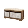 thumbnail image 1 of 42" Wood Storage Bench with 3 Totes and Cushion - Reclaimed Barnwood, 1 of 6