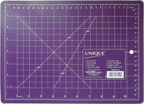 UNIQUE Double-Sided Self-Healing Cutting Mat 23 × 30 cm (11.8 in) Green, Purple