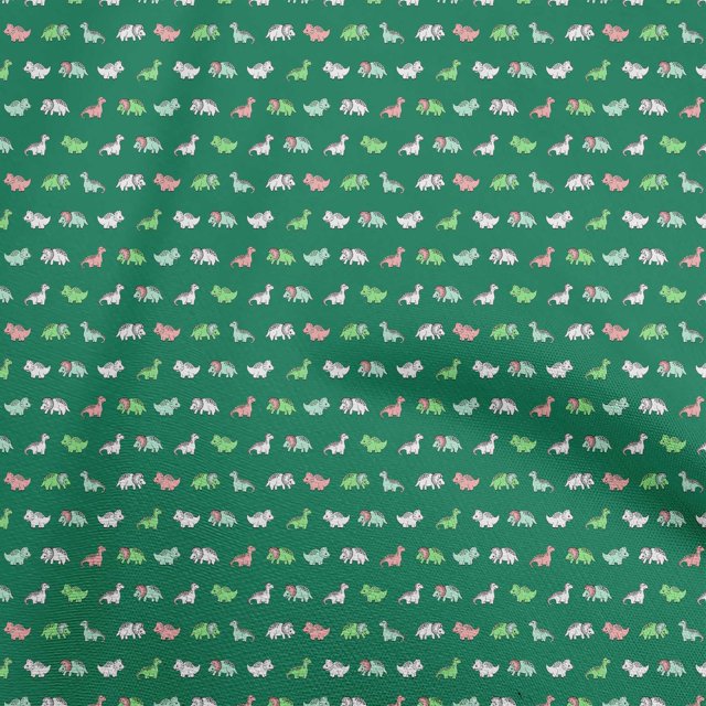 oneOone Silk Tabby Green Fabric Colorful Dinosaur Cartoon Craft Projects Decor Fabric Printed By The Yard 42 Inch Wide