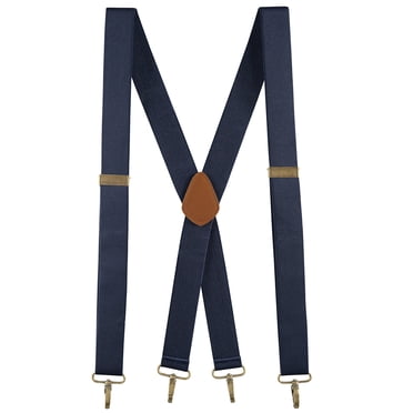 Buyless Fashion Bretelles pour Hommes - Sangles Ajustables de 48 Pouces 1 1/4 Pouces - Dos en X avec Crochets en Métal