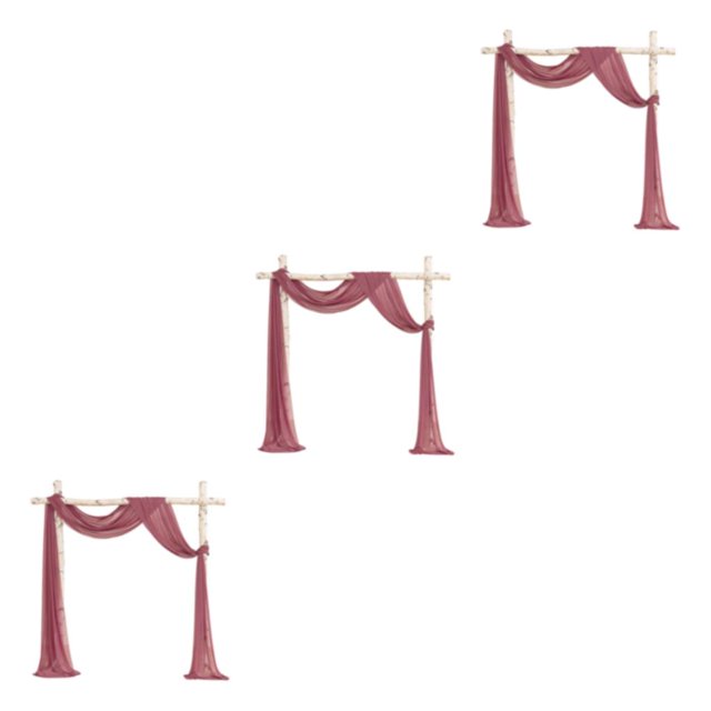 Ruiboury Wedding Arch Drapes Add Romantic Atmosphere With Wide Application Wedding Arch Draping Fabric Polyester Wedding Valance hawksbill turtle red 3Set