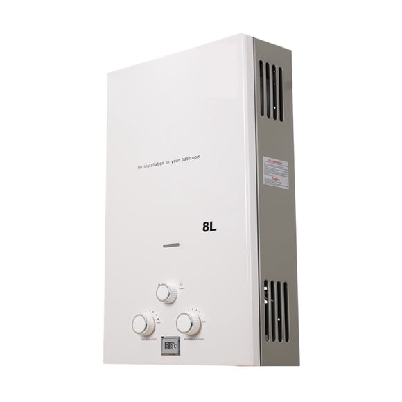 8L Tankless Propane Gas Water Heater 16KW LPG Instant Hot Water Heater Boiler LED Display Outdoor Camping With Shower Head Kit ,Security Protection Design