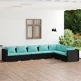 thumbnail image 1 of vidaXL 7 Piece Garden Lounge Set with Cushions Poly Rattan Black, 1 of 5
