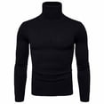 thumbnail image 2 of IROINNID Men's Turtleneck Long Sleeve Jumper Mid-Length Solid Color Knit Pullover Trim Base Sweater Blouse, 2 of 8
