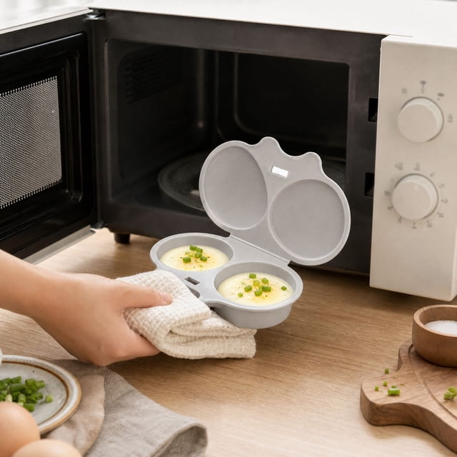 4pc Microwave Egg Cooker. Grade Egg Poacher. Breakfast Making Tool For Home Dorm Office