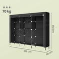 thumbnail image 5 of LEDREM Portable Closet, Fabric Wardrobe with 4 Hanging Rods, Clothes Rack with Shelves & Side Pockets, Large Capacity, Space-Saving, Black, 5 of 5