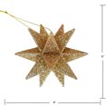 thumbnail image 3 of Holiday Time 4PK Glitter Gold Starburst Ornament, 3 of 4
