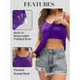 thumbnail image 4 of Charmo Womens Flowy Pleated Camisole Built in Bra Adjustable Straps Loose Tank Tops S-3XL, 4 of 5