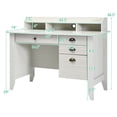 thumbnail image 3 of Costway Computer Desk PC Laptop Writing Table Workstation Student Study Furniture White, 3 of 10