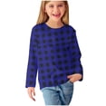 thumbnail image 2 of RXIRUCGD Chemises à Manches Longues pour Filles, Col Rond Mignon, Blouses Décontractées Élégantes, Bleu, Taille : 9 Ans, 2 of 6