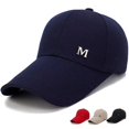 thumbnail image 2 of Baseball Hat Adjustable Extended Brim M Letter Decoration Sun Protection Sports Hat Summer Sports Supply, 2 of 10