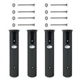 thumbnail image 4 of 4 Poles Wall Mounted Fishing Rod Holders Tubes Links Fishing Rod Holder Rack Rests with Screws, Black, 4 of 8