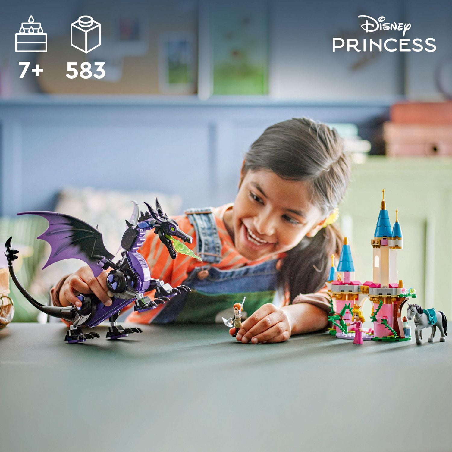 LEGO Disney Princess Maleficent’s Dragon Form Building Set for Kids and Sleeping Beauty Fans, Disney Princess Figure, Castle Toy, Fun Gift Idea for Girls and Boys ages 7 Plus Who Love Aurora, 43240