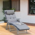 thumbnail image 2 of Outsunny Outdoor Chaise Lounge Chair with Folding Design Grey, 2 of 10