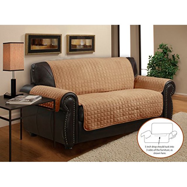 Home Sweet , Housse de Protection Matelassée de Luxe en Peluche pour Canapé et Meubles (Bronze, Canapé)