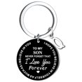 thumbnail image 1 of Creative DIY To My SON Black Stainless Steel Last Name 26 Letter Keychain 2.5cm, 1 of 7