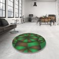 thumbnail image 4 of Ahgly Company Tapis d'Intérieur Ronds Transitionnels Lavables à la Machine, Brun Chocolat, 3 Pieds Rond, 4 of 7
