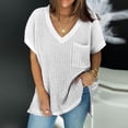 thumbnail image 1 of EGNMCR Sweaters for Women Mode Femmes Couleur Unie Manches Courtes Pull Col en V Pull Décontracté, 1 of 1