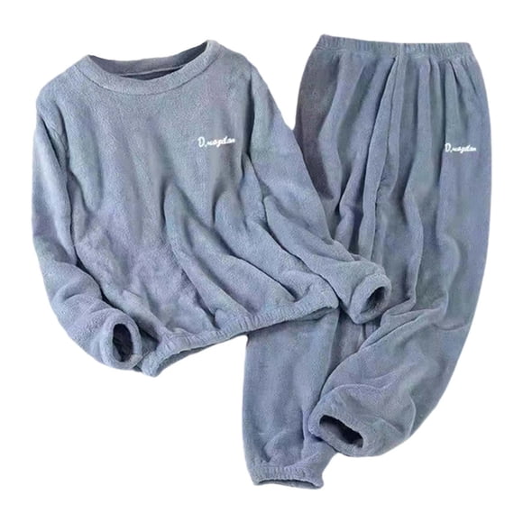 2025 Winter Plus Size Coral Sleep Wear Fleece Pajama Set Women's Women Sleep Wear Set Thickened Flannel Sleepwear Men's Womens Set Warm Couples' Homewear for Both indoor & Outdoor