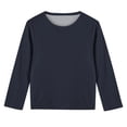 thumbnail image 4 of MeetoTime Girls Long Sleeve Tops Crewneck Solid Color Dressy Tunic Tops Children's Pullover Undershirt, 4 of 5