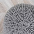 thumbnail image 3 of Urban Shop Pouf Rond en Tricot, Gris Pâle, 3 of 3