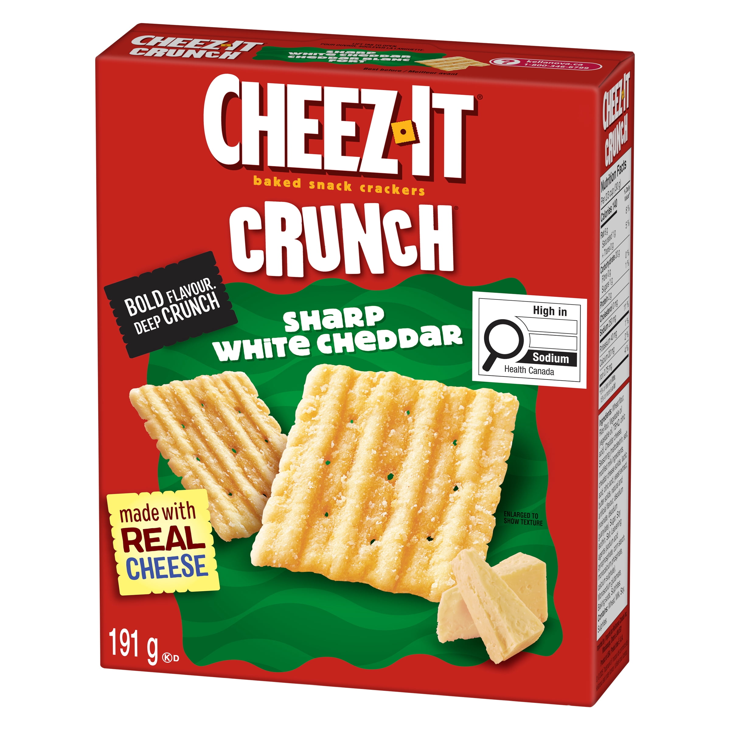 Cheez-ItMD Crunch, Cheddar Blanc Fort, Craquelins cuits au four, 191 g