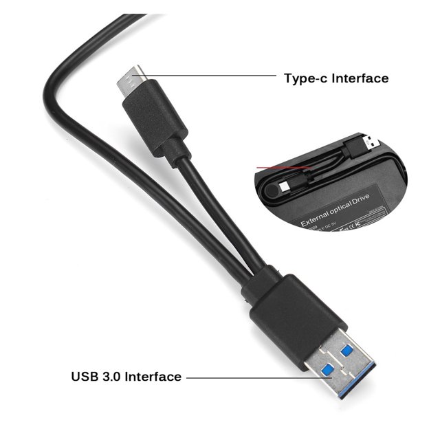 Portable USB 3.0 DVD-ROM CD ROM Optical Drive External SlimDisk Reader Desktop PC Laptop Tablet DVD Player ,Easy to Install