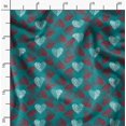 thumbnail image 2 of Soimoi Green Poly Georgette Fabric Red Heart Fabric Prints By Yard 52 Inch Wide, 2 of 6