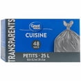 thumbnail image 3 of Great Value Petits Sacs de Cuisine Transparents, 25L, 48sacs, 3 of 4