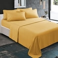 thumbnail image 4 of 300 Thread Count 100% Egyptian Cotton 4-Piece Bed Sheet Set (1 Flat, 1 Fitted Sheet, 2 Pillow Covers) 24 Inches Deep Pocket Solid Pattern, 4 of 6