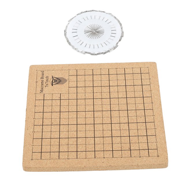 Macrame Board, Double Side Grids Handmade Braiding Project Cork Board with T Pins and Needle Plate for Bracelet DIY Weaving Display, Macrame Tools Supplies for Braiding Bracelet
