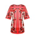 thumbnail image 3 of Women‘s Flower Print O-Neck Short Sleeve Blouse T-shirt, 3 of 6