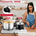 thumbnail image 4 of 1800W Dual Electric Stove Infrared Dual Burner Portable Hot Plates Glass Double Cooktop Countertop Counter Stove Stepless Temperature for Kitchen RV, 4 of 8