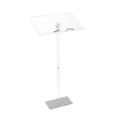 AKDSteel 42" Acrylic Podium Lectern, Clear Floor-Standing Pulpit with Wide Reading Surface and Storage Shelf for Church or Office