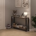 thumbnail image 3 of Table Console d'Entrée Étroite et Longue de Style Industriel avec Étagères à 2 Niveaux - Design en V, Tables de Sofa Minces avec Cadre Métallique Robuste, Parfaites pour le Couloir, le Salon, le Vestibule, le Bureau, 3 of 9