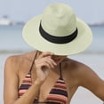 thumbnail image 1 of Meitianfacai Women's Sun Hat, Wide Rimmed Sun Protection Straw Hat Summer UV Protection Beach Cap with Ribbon, 1 of 5