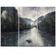 thumbnail image 3 of Designart - Rivière de Montagne avec Brouillard et Pluie - Oeuvre Moderne de Paysage Marin sur Toile, 3 of 4