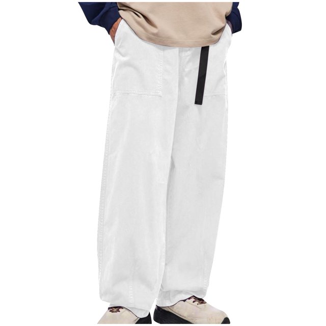 EGNMCR Pantalon Léger pour Homme, Pantalon Cargo Homme, Pantalon en Lin Homme Homme Pantalon Cargo d'Hiver Pantalon Pantalon Multi-Poches Bouton Pantalon Élastiqué Pantalon à Revers Homme Pantalon