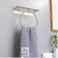 thumbnail image 1 of Towel Ring With Shelf Steel Self Stainless Steel Sticky Hand Towel Holder Self A D Hesive Hand Racks Reusable Bag Drying Rack Dishwasher Racks Drying Rack Cooking Mats for Kitchen Counter, 1 of 3