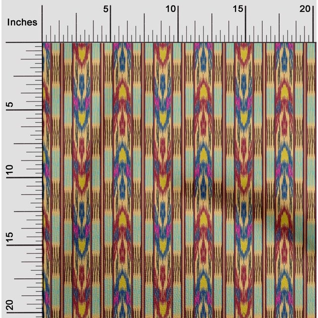 oneOone Polyester Lycra Fabric Stripe Ikat Print Fabric BTY 56 Inch Wide