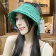 thumbnail image 1 of LinYooLi Foldable Knitted Sun Hat For Women Empty Top Sunscreen Cap Summer Sun Protection Fisherman Hat For Female Outdoor Beach Sun Caps, 1 of 6