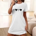 thumbnail image 2 of Chemises de Nuit pour Femmes Chemises de Nuit Imprimées à Manches Courtes Chemises de Sommeil Vêtements de Nuit Décontractés Robe de Pyjama Imprimée Douce et Confortable Robe de Sommeil Classique Chemises de Nuit Blanches TG, 2 of 5