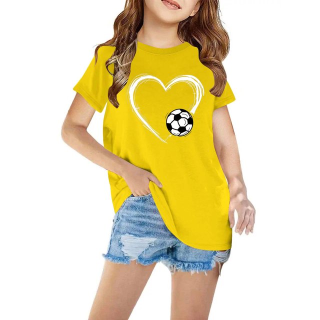 RXIRUCGD T-shirt Imprimé Halloween pour Enfants Garçons Filles Mode Mignon Col Rond Manches Courtes (Jaune, Taille: 3 Ans)