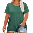 thumbnail image 1 of Cameland Hauts Grande Taille pour Femmes Hauts Amples Couleur Unie Col Rond Blouse à Enfiler Mode Durable Manches Courtes, 1 of 3