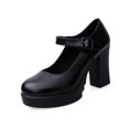 thumbnail image 1 of Women Casual High Heel Thick Heels Platform Pumps Ankle Work Buckle Strap Shoes, 1 of 8