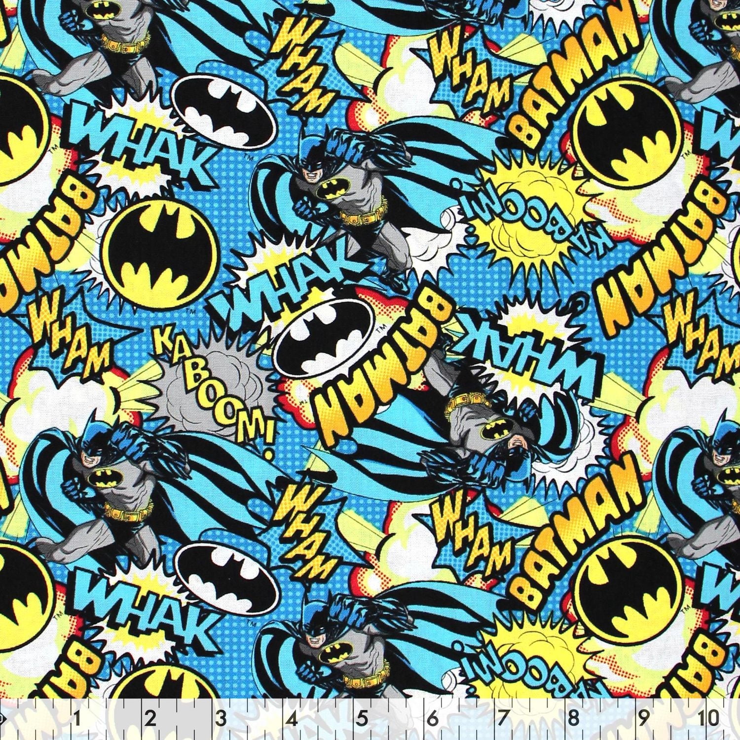 FABRIC CREATIONS bleu pois avec Batman Action tissu de coton au mètre