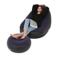 thumbnail image 1 of Foldable Inflatable Chair with Foot Stool, Blow Up Lounge Chair for Outdoor Camping Travel, 1 of 7