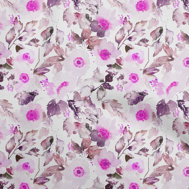 oneOone Georgette Viscose Fuschia Pink Fabric Florals Sewing Craft Projects Fabric Prints By Yard 42 Inch Wide